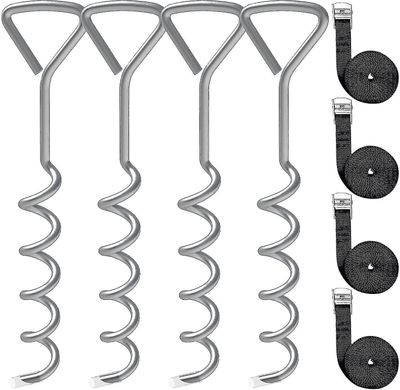 Oline Stakes med Ss, Duty Spiral Ground Anchors Kit 16 tommer Oline S tilbehør til Olines, telt