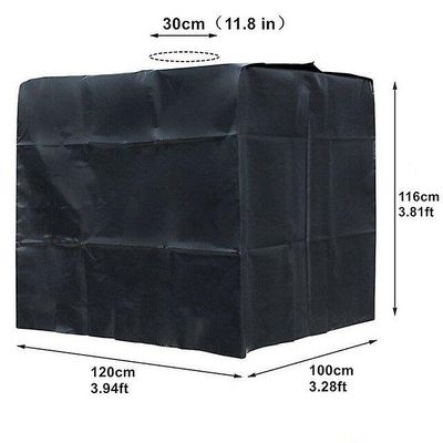 Ibc vandtank dække ton tønder tilbehør 1000l vandtæt støvtæt beskyttelse dække 120x100x116cm Sort
