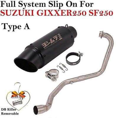 Hieno pakoputkiKoko järjestelmän moottoripyörän GP-pakoputken pakoputki SUZUKI GIXXER 250: lle GIXXER250 SF250: lle Muokkaa etulinkin putken hiilim...