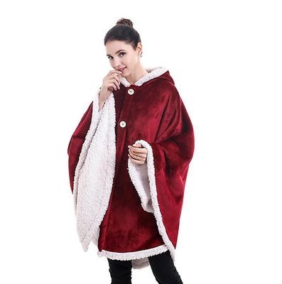 Handuo Poncho Tæppe Wrap, Varm, Wearable Throw Cape penisring