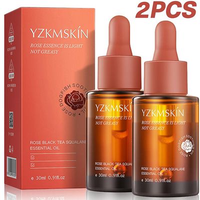 Ochime 1/2stk Rose Black Tea Squalane Face Essence Lysere og balancere Skin Tone Serum Moisturize Essential Oil 30ml 2Pcs