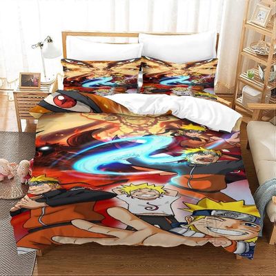 Kerota Naruto-vuodevaatteet pehmeä mikrokuitupussilakana vetoketjulla lapsille, nuorille ja aikuisille King220x240cm