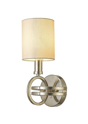 Inspired Lighting Isabella væglampe med beige skygge 1 let antikt sølv