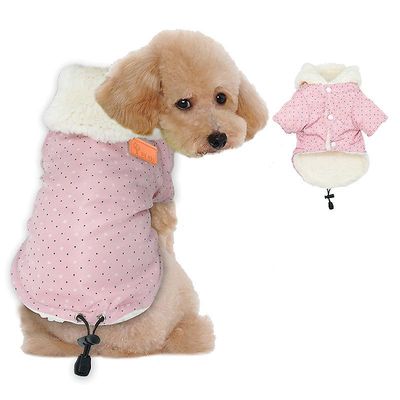Zhuopai Termisk kæledyr vintertøj til hundepyjamas polstret jakke med hætte Pink m