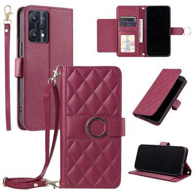 Foxdock Läppäkotelo Realme 9 Pro Plus -magneettirenkaalle Nahkainen Flip Slim Lompakon Kansi korttipidikkeellä ja pitkällä hihnalla, joka on yhteen...