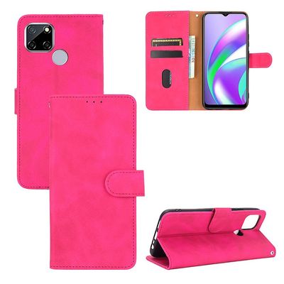 Etui til Realme Narzo 30a / Narzo 20 Cover Premium læder med kortholder Flip Folio magnetisk etui Etui Coque - sort Pink