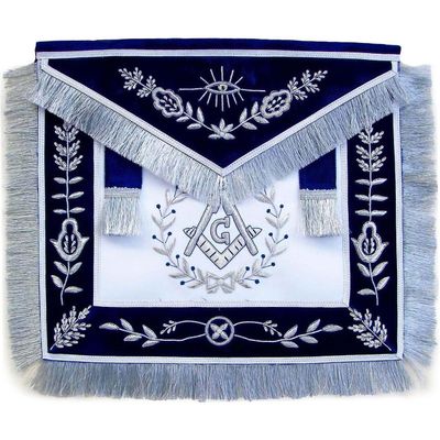 Bricks Masons Masonic mester murer forklæde sølv guldbarrer hånd broderet vin arbejde