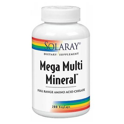 Solaray Mega Multi Mineral, 200 hætter (pakke med 1)