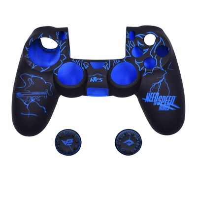 PS4-controllerskins, silikone controller cover hudbeskytter kompatibel /PS4 slank / PS4 Pro-controller (tommelfingerhættegreb x 2) kr.