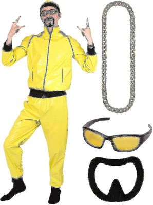 90-tallet Celebrity Costume Voksne Gul &; Black Shell Suit HL4-YH S