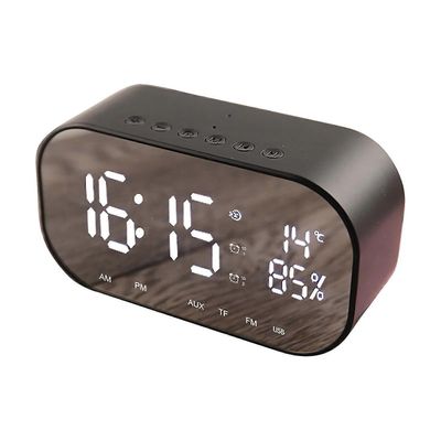 S2 langaton kaiutin HiFi kaksoisherätyskello ladattava Bluetooth 4.2 stereoäänilaatikko banmo Musta