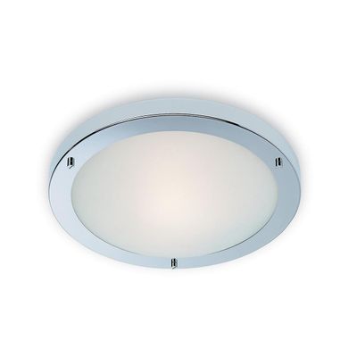 Firstlight Lighting Rondo 1 Lys Flush Loft Light Chrome, Opal Glas IP54, E27