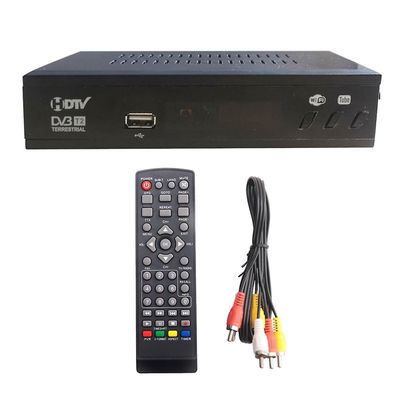 DVB T2 HEVC 265 Digital TV-mottagare DVB-T2 265 1080P HD-avkodare USB Marksänd TV-mottagare EPG inställd på Svart