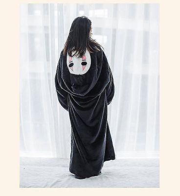 Anime Spirited Away Kigurumi -pyjamat Ei kasvot mies Muhkea talvi flanelli aikuisten sarjakuva anime cosplay puku 160CM