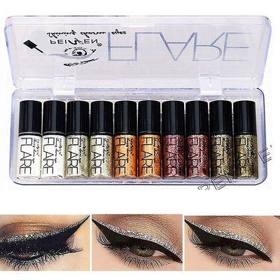 Glitter Eyeliner Øjenskygge Makeup Sæt Long Wear glitre øjenskygge
