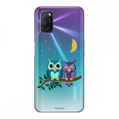 Crazy Kase Hull For Oppo A72 I Silikone Fleksibel 1 Mm, Moonlight Ugler