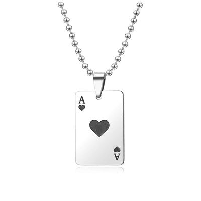 Unisex Muoti Lucky Ace of Spades Kaulakoru Avaimenperä Pokeri Hopeariipus Pata-kaulakoru