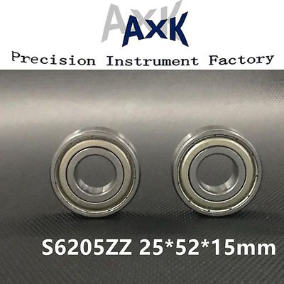 Gratis forsendelse 2stk metal afskærmet S6205zz 25 * 52 * 15 mm dyb rille kugleleje stål / rustfrit stål roulement A Bille Rulman