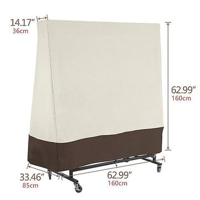 Bordtennis billardbord dække støvtæt vandtæt solcreme Oxford klud sort 160x85x160cm Beige