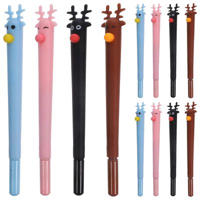 24kpl sinisiä mustekyniä joulupeuran muotoinen kuulakärkikynä opiskelijapaperitavaralahja (musta, ruskea, sininen ja vaaleanpunainen) 15.5X2cm