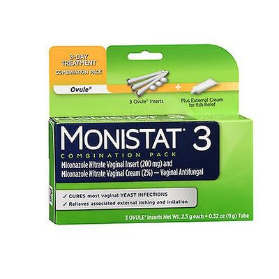 Monistat 3 Vaginal Antifungal Cure &; Itch Relief, 3 hver (pakke med 1)