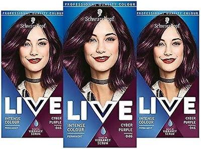 Schwarzkopf Live Hair Colour 046 Cyber Purple - 3 kpl pakkaus 046 Cyber Violetti - x3