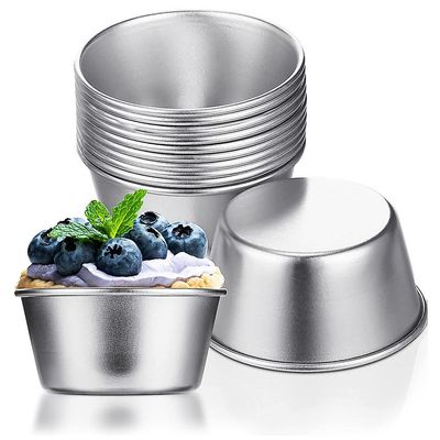 12 stykker Individuelle former Pudding Molds Kopper Mini Chocolate Molten Pans Non-Stick Cupcake Cake Coo sølv