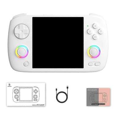 Anbernic RG Cubexx kämmentietokone kaiuttimella 3.95' IPS-näyttö, RGB-valot, 5G WiFi, Bluetooth, HDMI, online-pelaaminen, suoratoisto, Linux Valkoi...