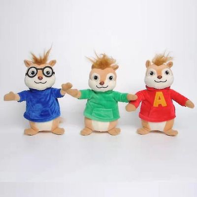 3 stk Alvin og gjengen Plysj Dolls Chipmunks Leker Kids Gift-r