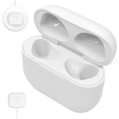 Øretelefonladerveske for 3 ladeetui 450mah trådløst ladeetui Bluetooth-synkronisering hurtigparing Hvit