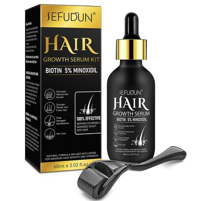 Minoxidil til mænd-hårvækstserum med biotin-hårpleje til sund hårvækst til mænd Kvinder-tykkere og styrke til hårgenvækst med 0,25 mm R