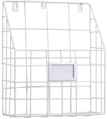 Linkrunning 1pc magasinstativ / magasinstativ metal til kontor og indgang (hvid)