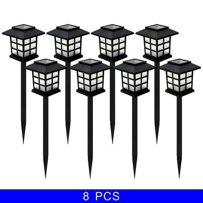 Landskab Vandtæt Udendørs Yard Led Plænelampe Solar Pathway Lights Hvid 8PCS