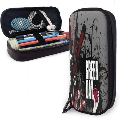 Kerota Green Day amerikkalainen idiootti penaali, kynäkotelo suurikapasiteettinen kynäpussipidike laukku paperitavarat järjestäjä laatikko kynäkote...
