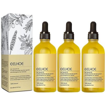 3x hiusten kasvuöljy hiusten kasvuun, hiusten uudelleenkasvuseerumi luonnollinen hiusten kasvun hoito miehille naisille