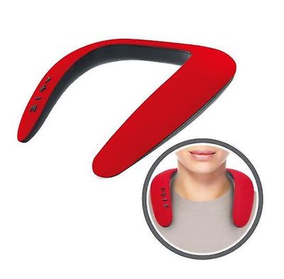 Handuo 5d Ny Stereo Wireless Bluetooth U-formet Hagesmæk Højttaler Ring Hals Hængende Hals Mikrofon rød