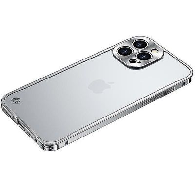 Ylellinen metallirunkoinen linssinsuojakorkki iphone 12 13 Pro Max alumiininen puhelinkotelo matta läpikuultava takakansi Hopea for iPhone 11