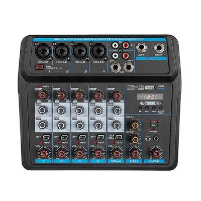 Allbestlife Kompakt 6-kanals Usb Mixer Digital lydmixer