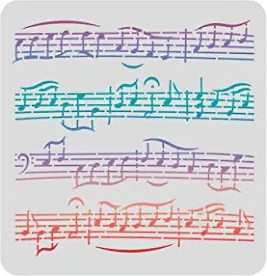 Musikk Sjablonger Mal Plast Musikk Notater Tegning Maleri Sjablonger Noter Musikk Firkantede gjenbrukbare sjablonger for maling på tregulv Vegg og ...
