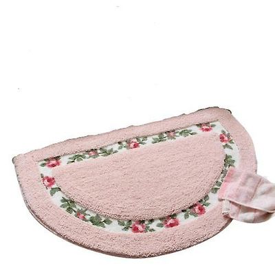 Halvcirkel Blød Skridsikker Rose Blomst Bademåtte Pink