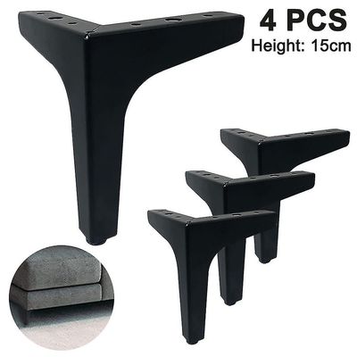 Colorans 4pack metall møbler sofa ben, moderne stil møbler føtter svart
