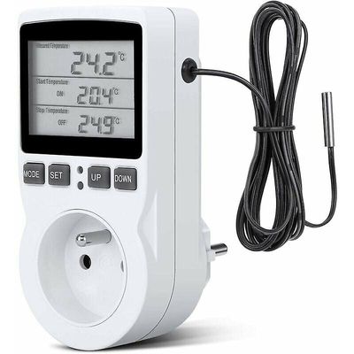 Get It HANKI IT-termostaattipistorasia, digitaalinen ajastinliitäntä, digitaalinen ohjelmoitava pistorasia anturilla, ohjelmoitava digitaalinen aja...