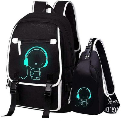 Jeek 2026 UUSI Koulureppu pojille ja tytöille, teini-ikäisten reppu, suurikokoinen kaksiosainen koululaukku, heijastava ja vedenpitävä reppu, poiki...