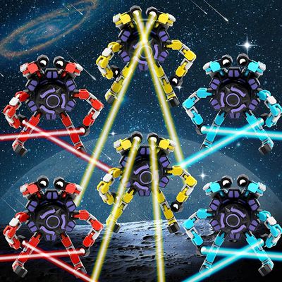 AIR 6 PCS Fidget Spinnere til børn Transformable Fingerspids Gyro Legetøj med deformerbare Chain Mekanisk Spiral Twister 6 Pack