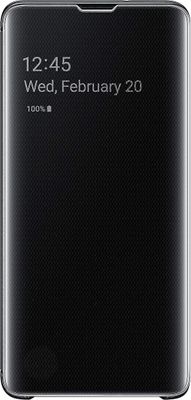 För Samsung Galaxy S10 skyddande Clear View Folio Cover Case - Svart