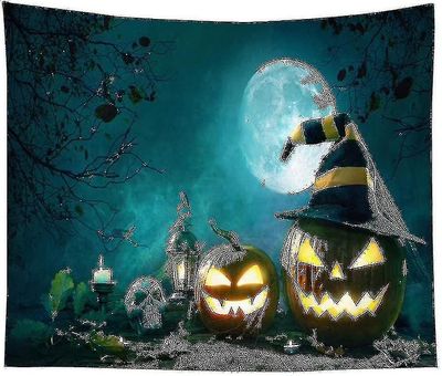 Tapestry Pumpkin Carpet Home Decor Night Moon Hippie Tapestry Wall Hengende tak Decor-12 150 * 15