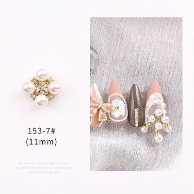 Nail Art smykker Pearl Skaldyr Søstjerner Love Pendant Ring Tide Nail Diamond 1537 guld