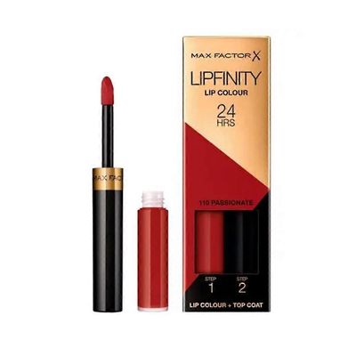 Max Factor Lipfinity Huulipuna Kaksi Vaihetta Uusi Pakkauksessa - 110 Intohimoinen 110 Passionate
