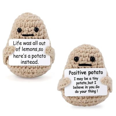 Mini Positive Life Kartoffel, interessant strikket uld kartoffeldukke kreativ sød kartoffel til fødselsdagsgaver Home Desk Decor Positiv kartoffel 1Pc