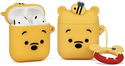 AIR Sjovt silikoneetui kompatibelt med Apple Airpods 12 3D DSN tegneseriemønster (Winnie)